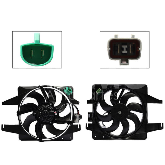Moto Ventilador Compatible con FIESTA IKON 1.3L/1.4L/1.6L 1998 1999 2000 2001 2002 2003 2004 2005 2006 2007 2008 2009 2010 > Para Radiador > Con Tolva > Sin Resistencia 2PIN