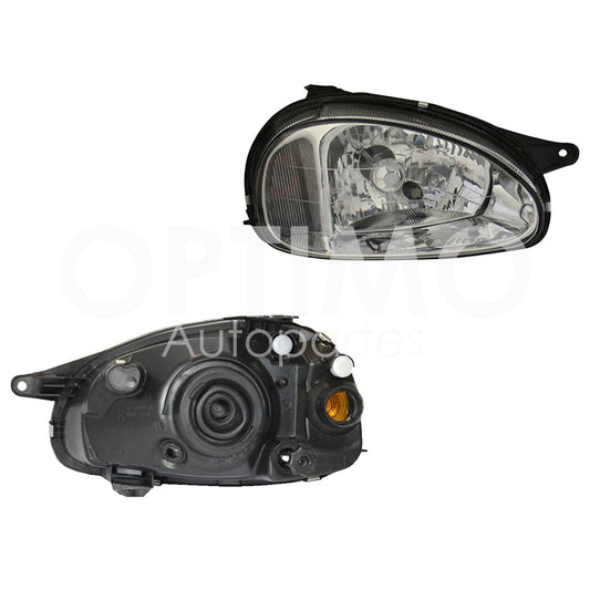 Faro Derecho Compatible con CHEVY C-1 2001 2002 2003 F/CROMADO LISO VIDRIO 3-4-5PTAS