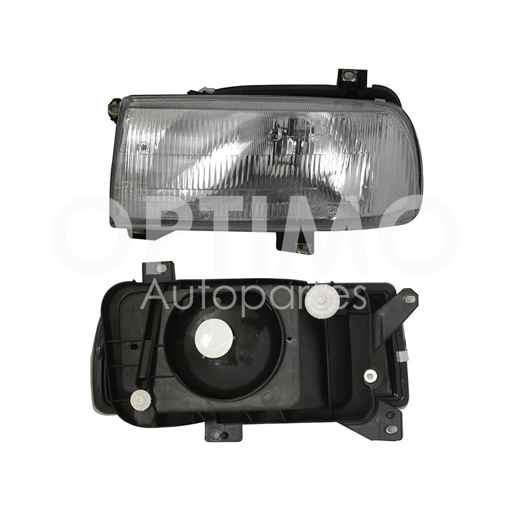 1993 - 1998  VOLKSWAGEN JETTA A3 FARO DER F/CROMADO C/BASE PLASTICO VIDRIO RAYADO