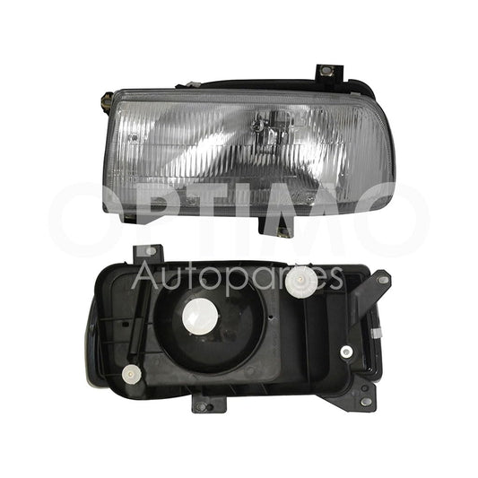 1993 - 1998  VOLKSWAGEN JETTA A3 FARO DER F/CROMADO C/BASE PLASTICO VIDRIO RAYADO