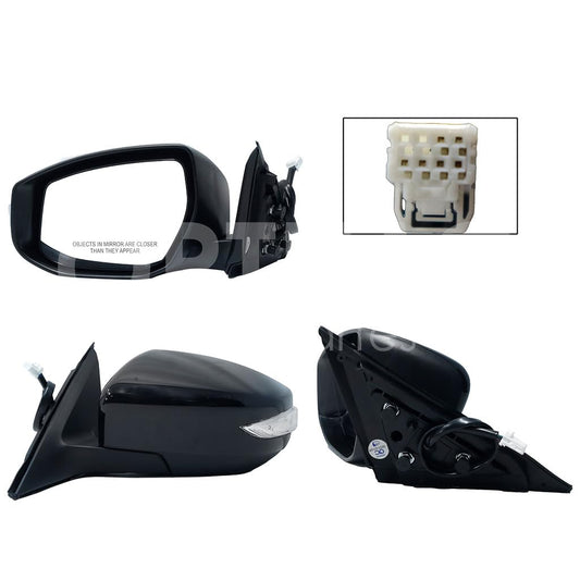 NISSAN ALTIMA 2013 2014 2015 2016 2017 2018 ESPEJO IZQ ELECT NEGRO P/PINTAR C/LUZ DIRECCIONAL C/DESEMPAÑANTE (6PINES)