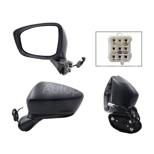 MAZDA CX-5 2013 2014 ESPEJO IZQ ELECT NEGRO P/PINTAR C/LUZ DIRECCIONAL C/DESEMPAÑANTE (6PINES)