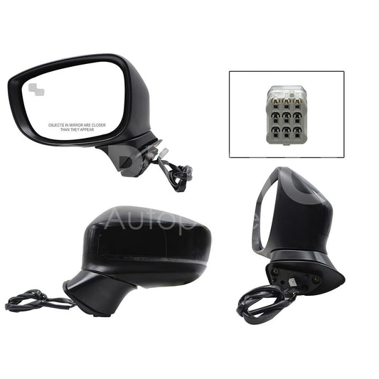 MAZDA CX-5 2018 2019 2020 2021 2022 2023 2024 2025 ESPEJO IZQ ELECT NEGRO P/PINTAR C/LUZ DIREC C/DESEM C/DETECTOR PU CIE (7PINES)