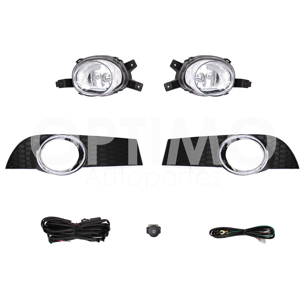 CHEVROLET AVEO 2012 2013 2014 2015 2016 KIT FARO AUX C/CABLES C/REJILLAS ARILLO CROMO C/FOCOS