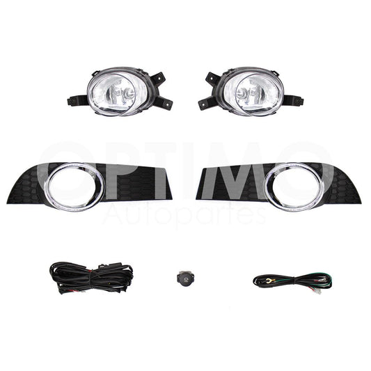 CHEVROLET AVEO 2012 2013 2014 2015 2016 KIT FARO AUX C/CABLES C/REJILLAS ARILLO CROMO C/FOCOS