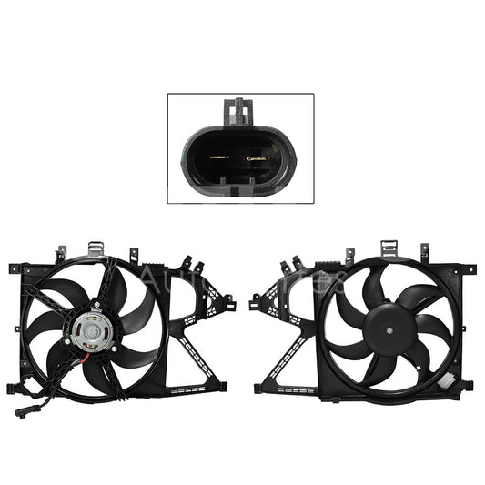 Moto Ventilador Compatible con CORSA 1.4L/1.8L 2003 2004 2005 2006 2007 2008 S/AIRE > Con Tolva > Sin ResistenciaISTENCIA 2PIN