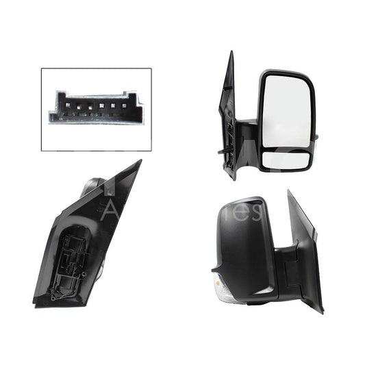 MERCEDES BENZ SPRINTER 2008 2009 2010 2011 2012 2013 2014 2015 2016 2017 2018 2019 ESPEJO DER MANUAL NEGRO POROSO S/CONTROL C/LUZ DIREC (2 LUNAS) VW CRAFTER 08-18