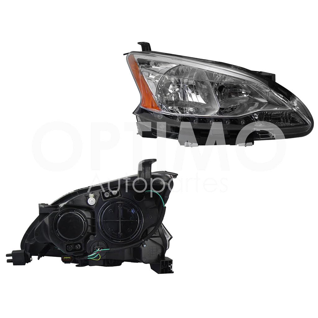 Faro Derecho Compatible con SENTRA B-17 2013 2014 2015 2016 F/CROMADO C/LED C/MICA AMBAR