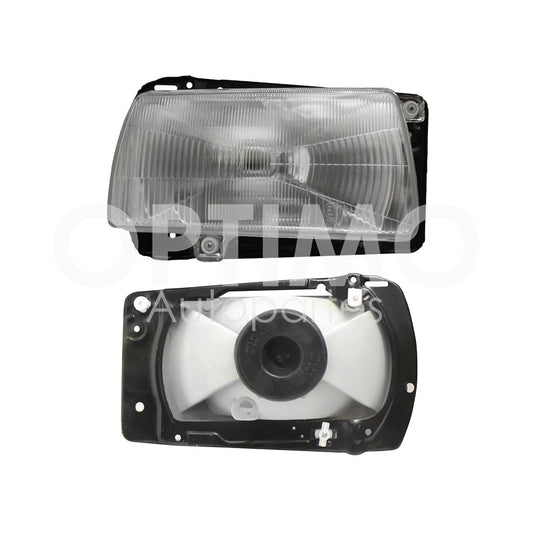 Faro Derecho Compatible con JETTA A2 1987 1988 1989 1990 1991 1992 F/CROMADO C/BASE METAL VIDRIO RAYADO