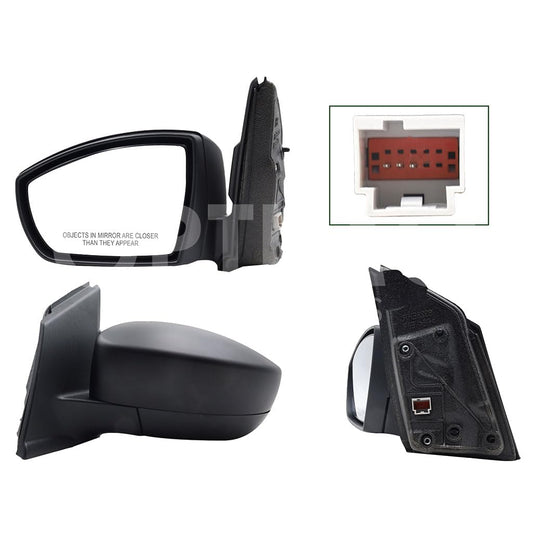FORD ESCAPE 2013 2014 2015 2016 ESPEJO IZQ ELECT NEGRO P/PINTAR C/DESEMPAÑANTE (3PINES)