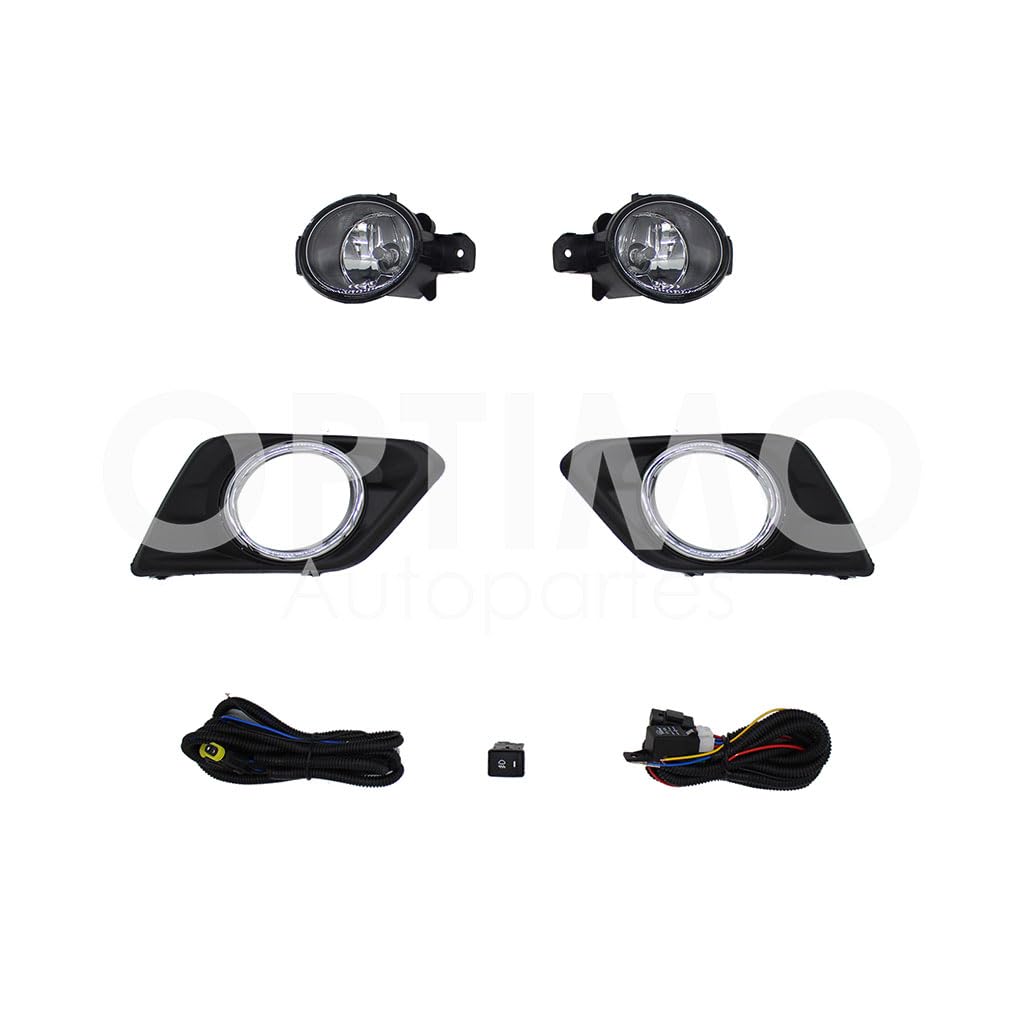 NISSAN X-TRAIL 2015 2016 2017 KIT FARO AUX C/CABLES C/REJILLAS ARILLO CROMO C/FOCOS