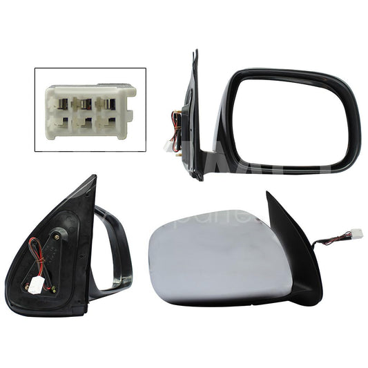 TOYOTA HILUX 2006 2007 2008 2009 2010 2011 ESPEJO DER ELECT CROMO (3PINES)