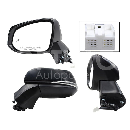 TOYOTA RAV-4 2019 2020 2021 2022 2023 2024 ESPEJO IZQ ELECT NEGRO P/PINTAR C/LUZ DIREC C/DESEM C/DETECTOR PU CIEGO (8PINES)