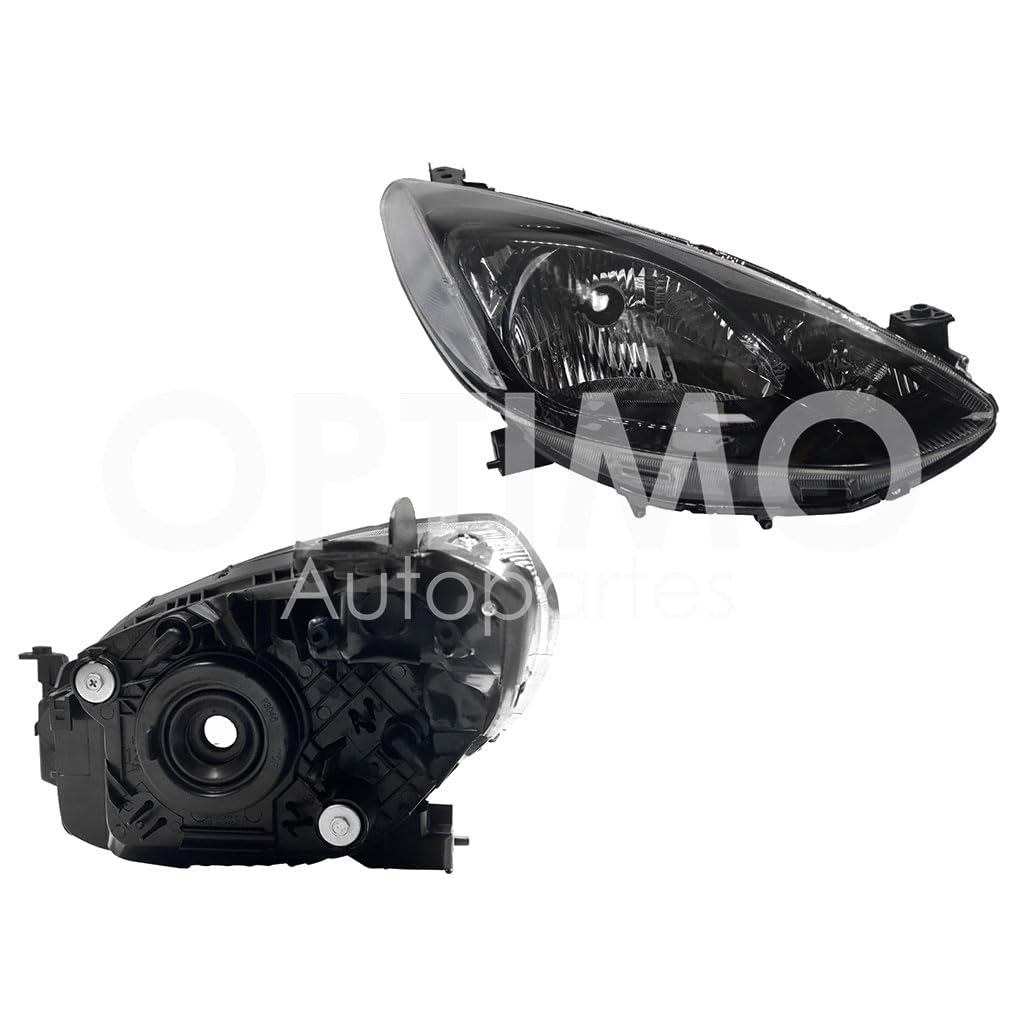 Faro Derecho Compatible con MAZDA 2 2012 2013 2014 2015 F/CROMADO C/MICA BLANCO