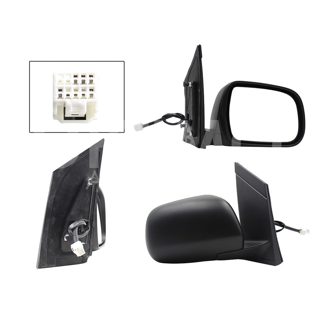 TOYOTA SIENNA 2004 2005 2006 2007 2008 2009 2010 ESPEJO DER ELECT NEGRO P/PINTAR C/DESEMPAÑANTE (5PINES)