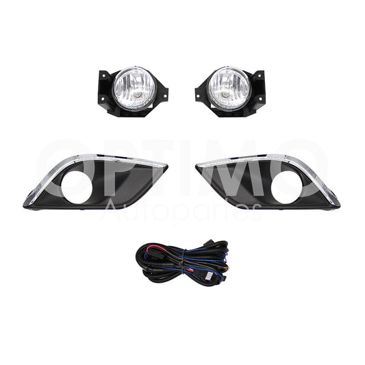 CHEVROLET AVEO 2018 2019 2020 2021 2022 2023 KIT FARO AUX C/CABLES C/REJILLAS NEGRAS FILO CROMO C/FOCOS