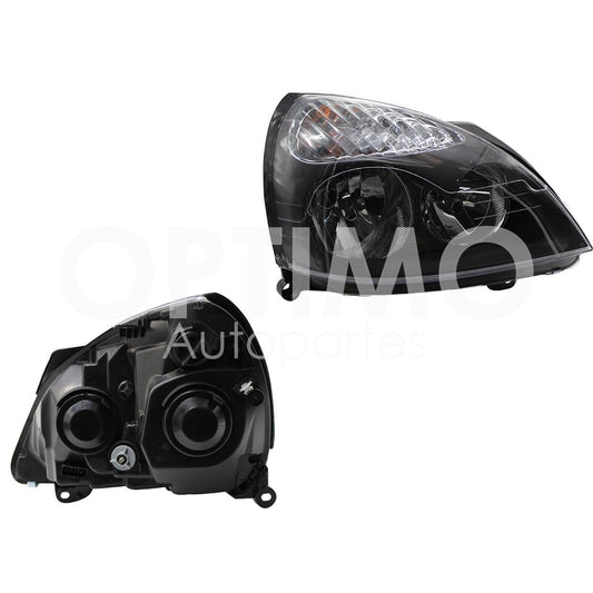 Faro Derecho Compatible con CLIO 2002 2003 2004 2005 2006 2007 2008 2009 2010 F/CROMADO CON NEGRO