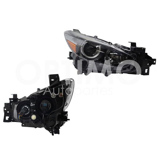 2017 - 2018  MAZDA MAZDA 3 FARO DER F/NEGRO C/LUPA C/MICA AMBAR HALOGENO (SEDAN/H-BACK)