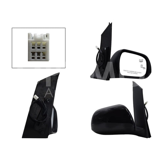 TOYOTA SIENNA 2016 2017 2018 2019 2020 ESPEJO DER ELECT NEGRO P/PINTAR C/DESEMPAÑANTE C/DETECTOR PUNTO CIEGO (6PINES)