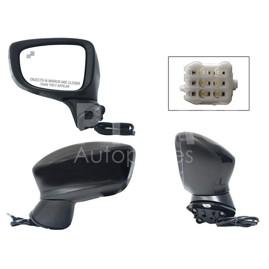 MAZDA MAZDA 3 2014 2015 2016 2017 2018 ESPEJO IZQ ELECT NEGRO P/PINTAR C/LUZ DIREC C/DESEM C/DETECTOR PU CIE (7PINES)