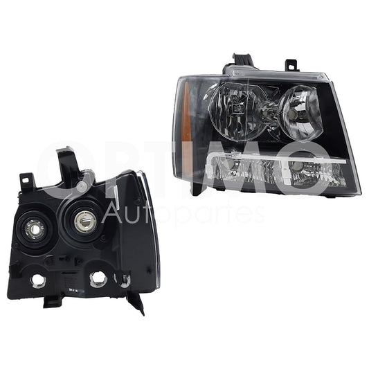 Faro Derecho Compatible con SUBURBAN 2007 2008 2009 2010 2011 2012 2013 2014 F/NEGRO C/MICA AMBAR (TAHOE-AVALANCHE 07-14)