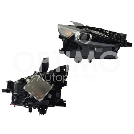 Faro Derecho Compatible con CX-30 2020 2021 2022 2023 2024 F/NEGRO C/LED C/LUPA C/MICA AMBAR (VERSION I-SPORT/MHEV)