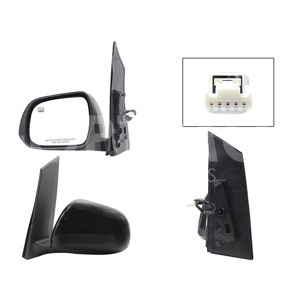 TOYOTA SIENNA 2011 2012 2013 2014 2015 ESPEJO IZQ ELECT NEGRO P/PINTAR C/DESEMPAÑANTE (5PINES)