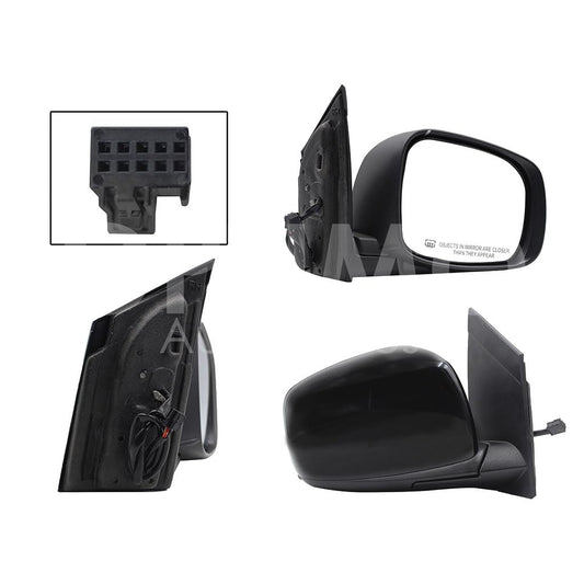 CHRYSLER / DODGE GRAND CARAVAN 2008 2009 2010 2011 2012 2013 2014 2015 2016 ESPEJO DER ELECT NEGRO P/PINTAR (3PINES) (TOWN & COUNTRY 08-16)