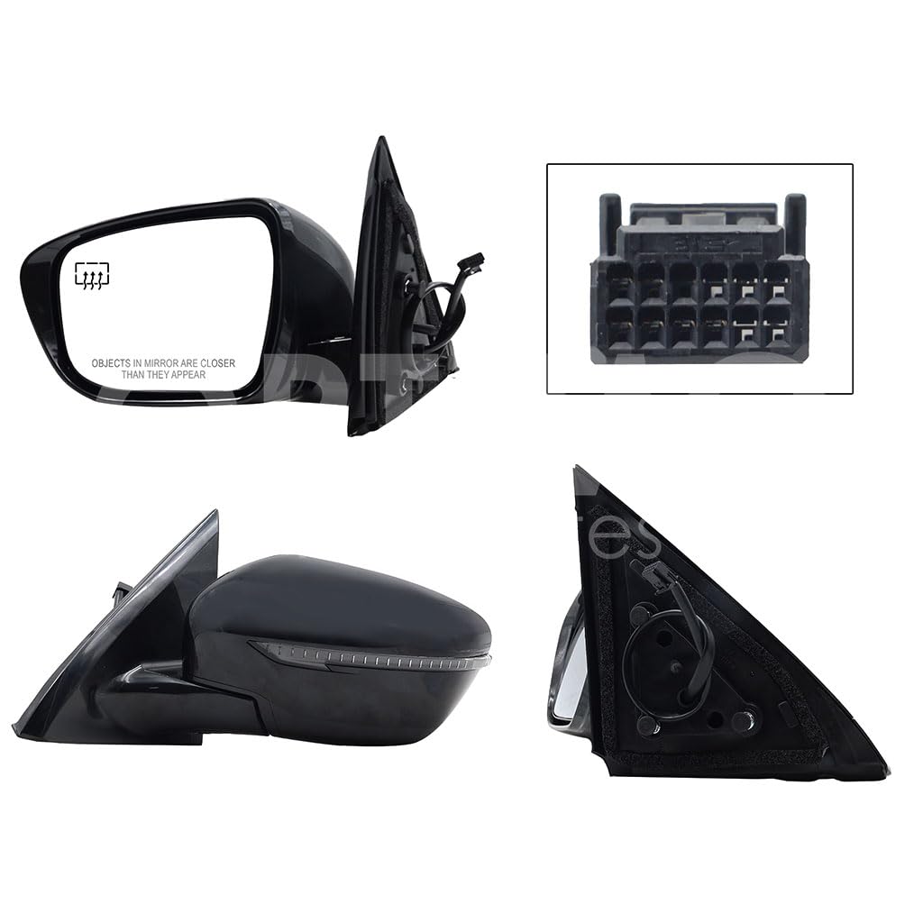 NISSAN PATHFINDER 2017 2018 2019 ESPEJO IZQ ELECT NEGRO P/PINTAR C/LUZ DIRECCIONAL C/DESEMPAÑANTE (6PINES)