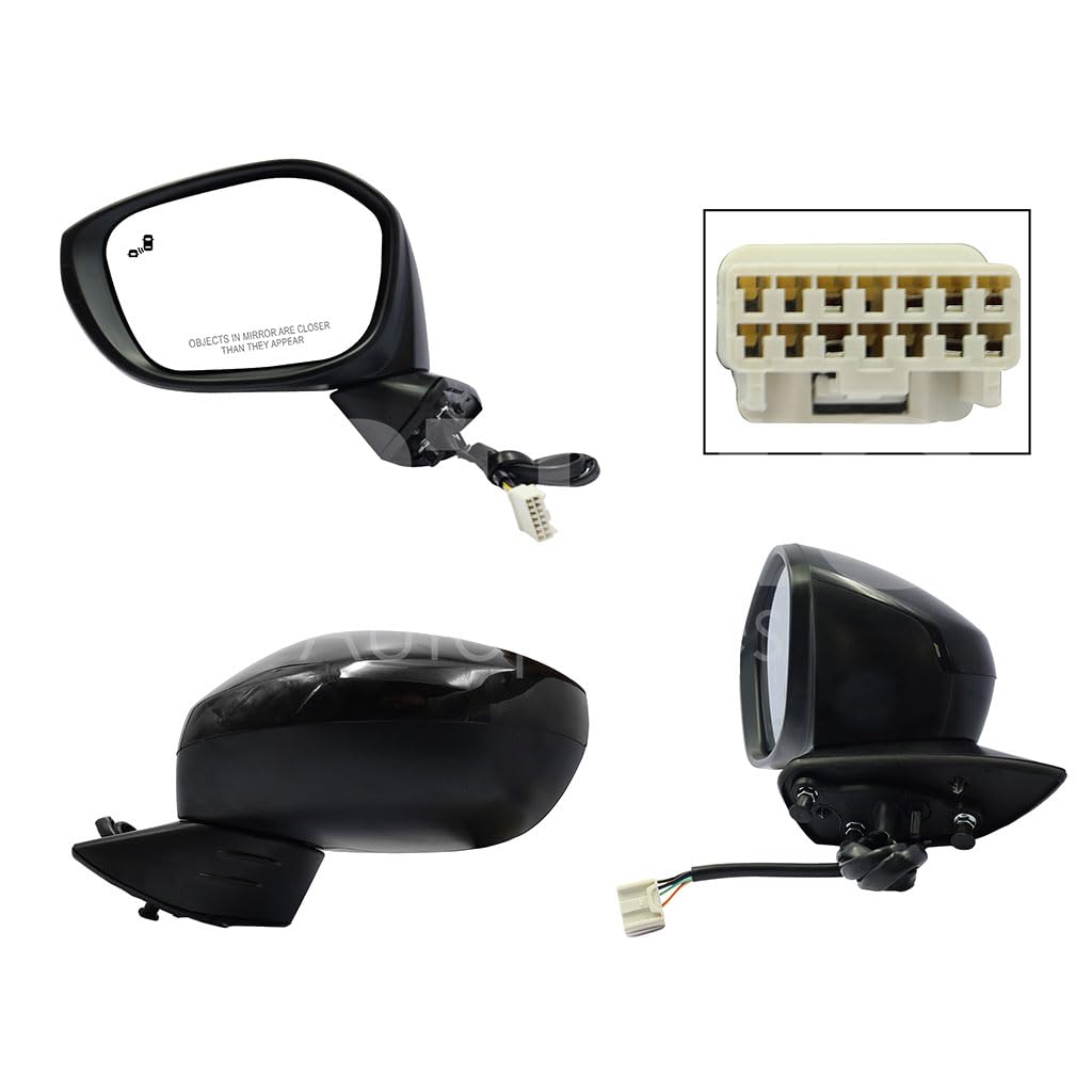 HONDA CIVIC SEDAN 2022 2023 2024 ESPEJO IZQ ELECT NEGRO P/PINTAR C/DETECTOR PUNTO CIEGO (7PINES) 4PTAS