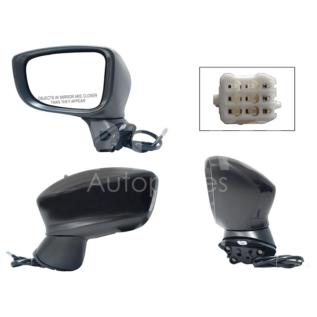 MAZDA MAZDA 3 2014 2015 2016 2017 2018 ESPEJO IZQ ELECT NEGRO P/PINTAR C/LUZ DIRECCIONAL C/DESEM (6PINES) SEDAN/H-BACK