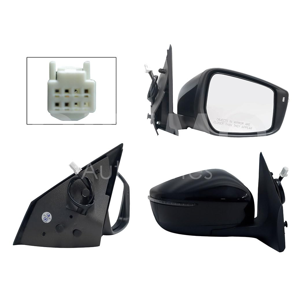 NISSAN VERSA 2015 2016 2017 2018 2019 ESPEJO DER ELECT NEGRO P/PINTAR C/LUZ DIRECCIONAL (5PINES)