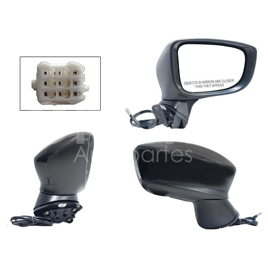 MAZDA MAZDA 3 2014 2015 2016 2017 2018 ESPEJO DER ELECT NEGRO P/PINTAR C/LUZ DIRECCIONAL C/DESEM (6PINES) SEDAN/H-BACK