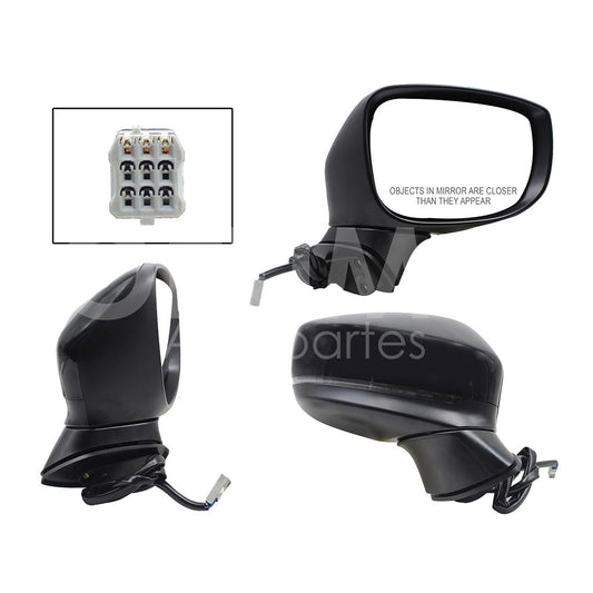 MAZDA CX-5 2018 2019 2020 2021 2022 2023 2024 2025 ESPEJO DER ELECT NEGRO P/PINTAR C/LUZ DIRECCIONAL (5PINES)