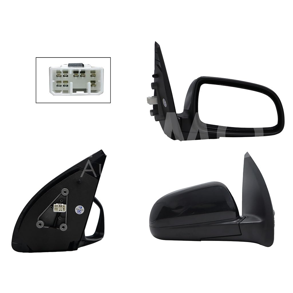 CHEVROLET AVEO 2007 2008 2009 2010 2011 2012 2013 2014 2015 2016 2017 ESPEJO DER ELECT NEGRO P/PINTAR (5PINES) (BASE INT METALICA) (PT G3 06-09)