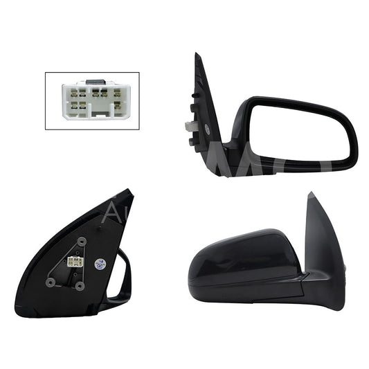 CHEVROLET AVEO 2007 2008 2009 2010 2011 2012 2013 2014 2015 2016 2017 ESPEJO DER ELECT NEGRO P/PINTAR (5PINES) (BASE INT METALICA) (PT G3 06-09)