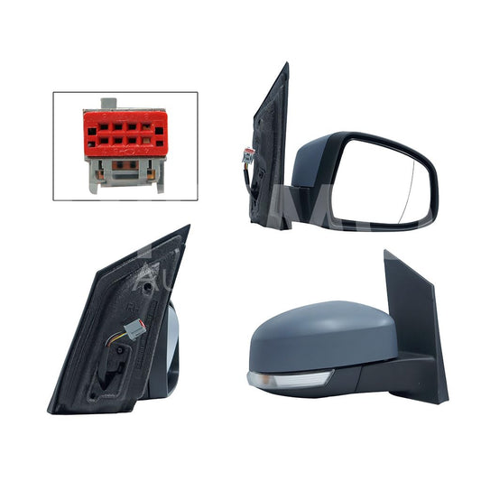 FORD FOCUS 2009 2010 2011 ESPEJO DER ELECT GRIS P/PINTAR C/LUZ DIRECCIONAL C/LUNA CÓNCAVA (5PINES)