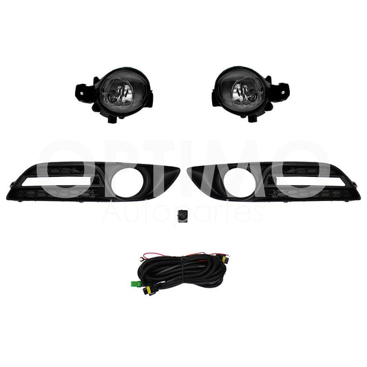 NISSAN SENTRA B-17 2013 2014 2015 2016 KIT FARO AUX C/CABLES C/REJILLAS NEGRAS FILO CROMO C/FOCOS