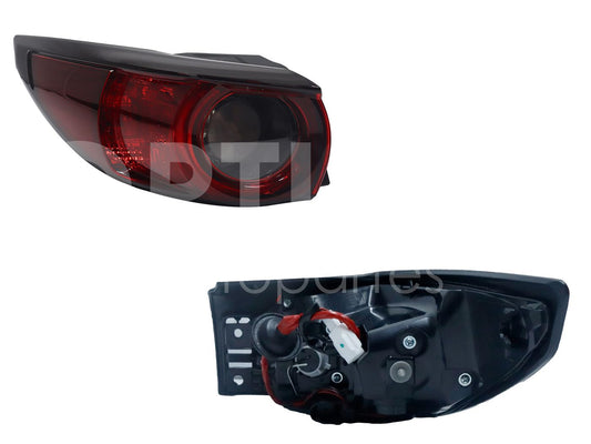 Calavera Izquierda Exterior Compatible con CX5 2018 2019 2020 2021 C/ARNES HALOGENO OSCURA (BLANCO/ROJO)