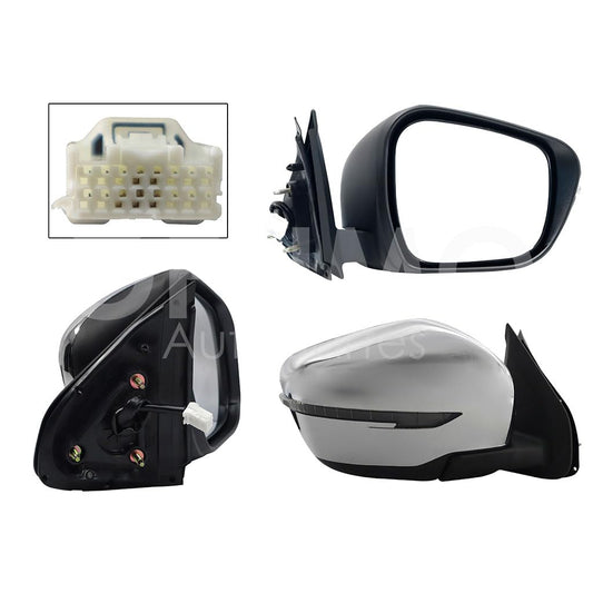 NISSAN NP-300 FRONTIER 4WD 2016 2017 2018 2019 2020 ESPEJO DER ELECT CROMO C/LUZ DIRECCIONAL (5PINES) (VERSION LE PLATINUM)