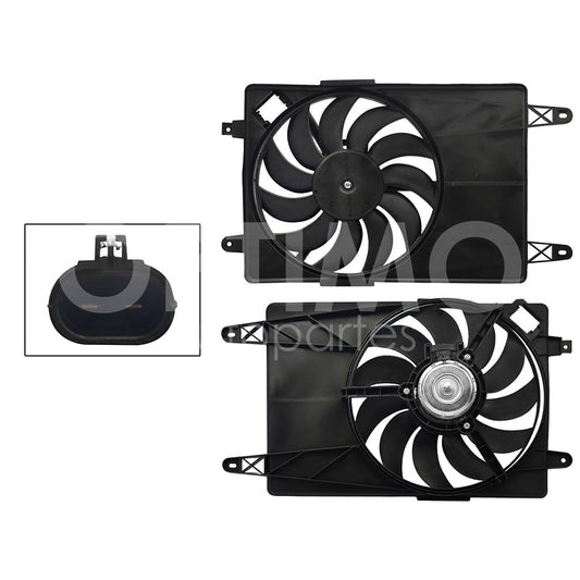 Moto Ventilador Compatible con FIESTA FIRST 1.6L 2003 2004 2005 2006 2007 2008 2009 2010 C/AIRE > Con Tolva > Sin Resistencia 2PIN (ECOSPORT 04-12)