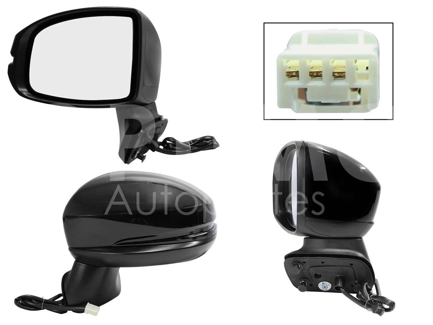 HONDA FIT 2015 2016 2017 2018 2019 2020 ESPEJO IZQ ELECT NEGRO P/PINTAR (3PINES)