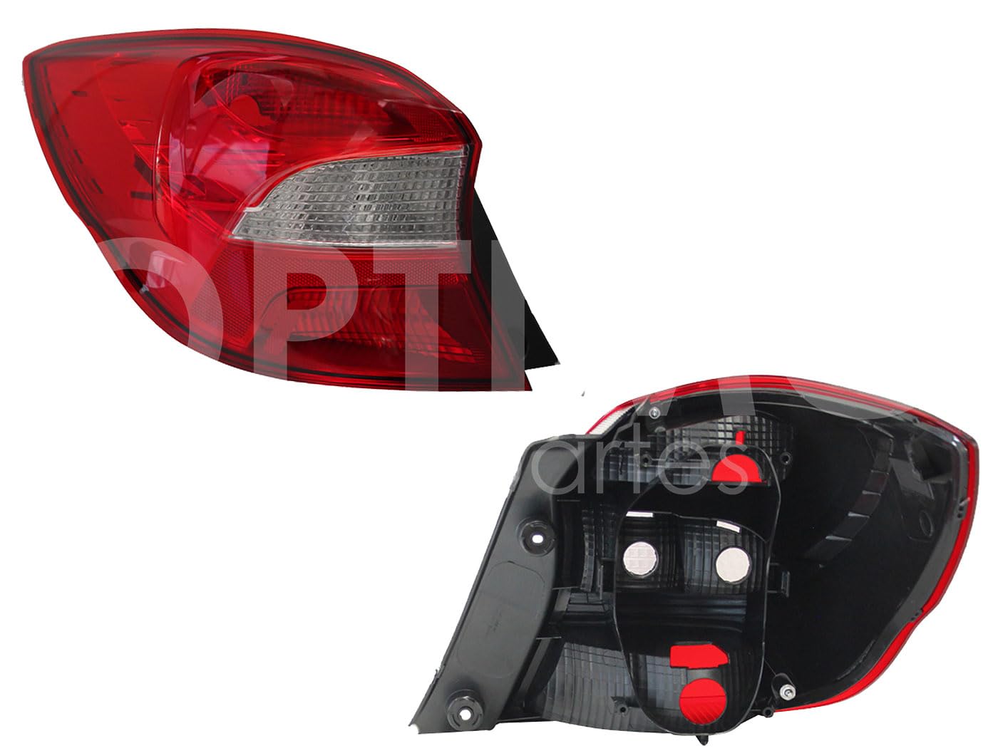 Calavera Izquierda Compatible con FIGO H-BACK 2019 2020 2021 2022 S/ARNES 5PTAS (ROJO/BLANCO)