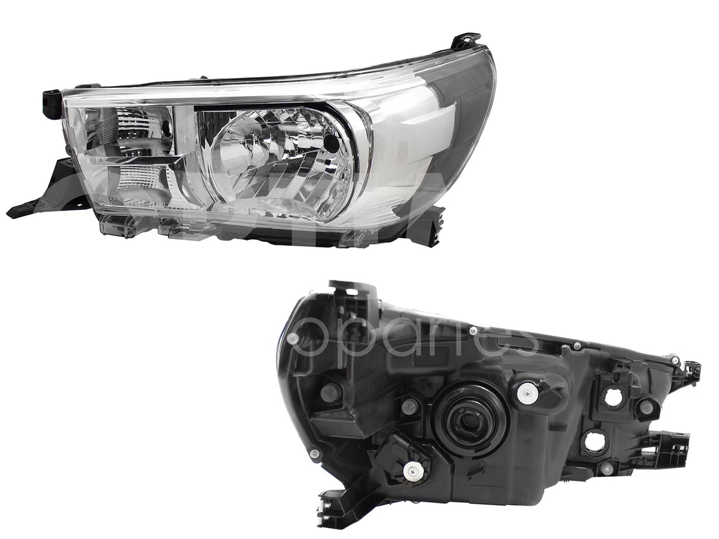 Faro Izquierdo Compatible con HILUX 2/4WD 2016 2017 2018 2019 2020 F/CROMADO C/MOTOR (SENCILLA 21-22/LUJO)