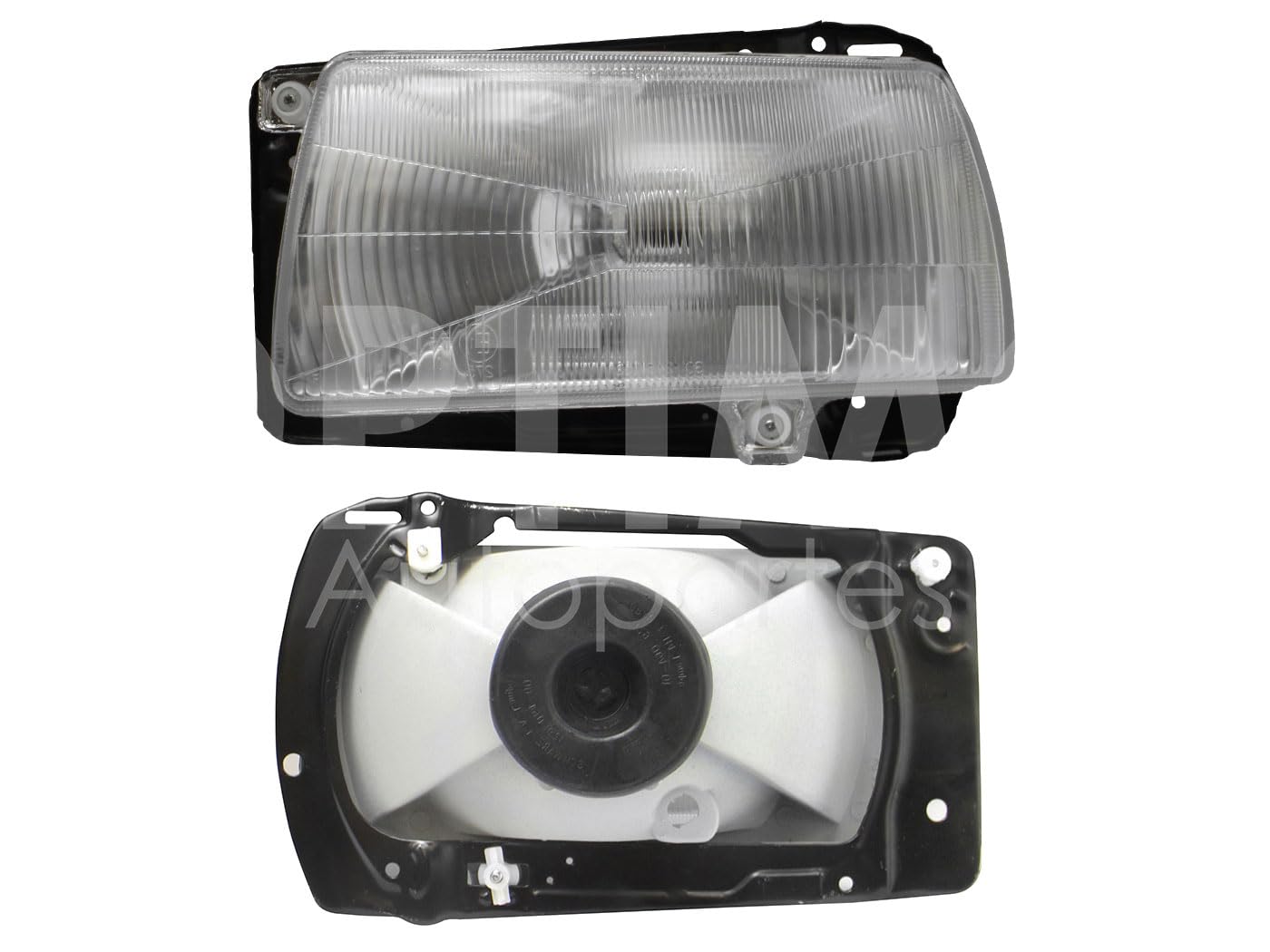 Faro Izquierdo Compatible con JETTA A2 1987 1988 1989 1990 1991 1992 F/CROMADO C/BASE METAL VIDRIO RAYADO