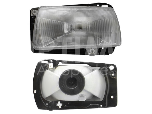 VOLKSWAGEN JETTA A2 1987 1988 1989 1990 1991 1992 FARO IZQ F/CROMADO C/BASE METAL VIDRIO RAYADO