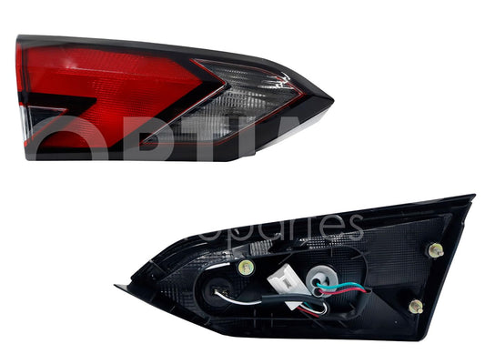 Calavera Izquierda Interior Compatible con Versa 2020 2021 2022 2023 2024 | Sin Arnes | Con Filo Oscuro | Rojo Blanco Rojo