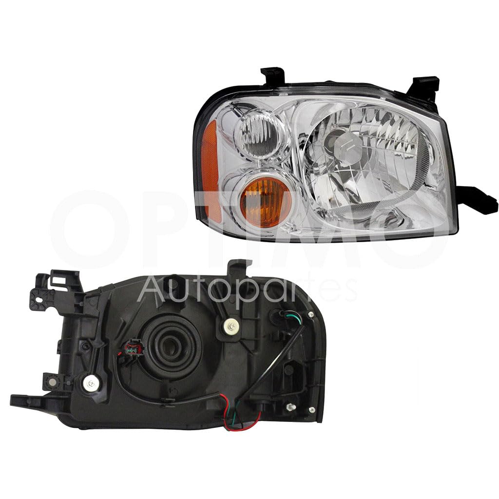 Faro Derecho Compatible con NP-300 (D-22) 2/4WD 2008 2009 2010 2011 2012 2013 2014 2015 F/CROMADO C/CUARTO MICA AMBAR (FRONTIER 2-4WD 11-15)