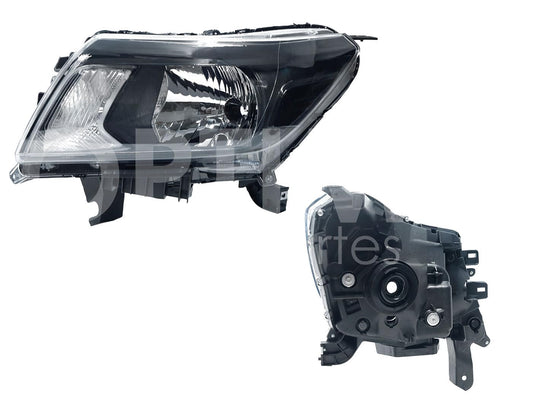 Faro Izquierdo Compatible con NP-300 FRONTIER (D-23) 2/4WD 2021 2022 2023 2024 2025 F/NEGRO S/MICA BLANCA (SENCILLA/FRONTIER SE/LUJO XE-LE)