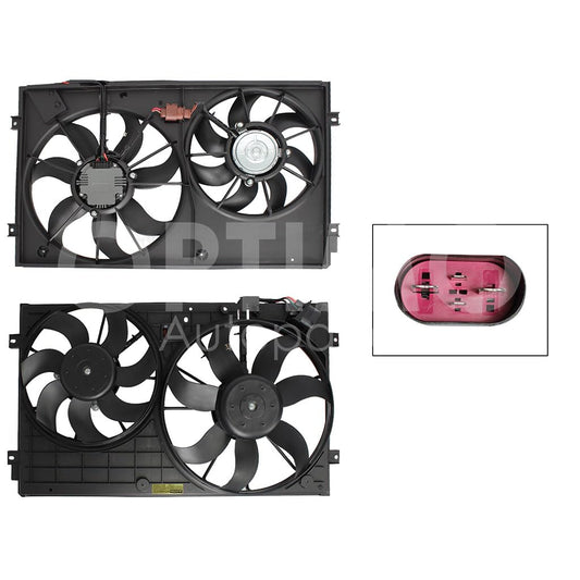 Moto Ventilador Compatible con BORA 1.9L DIESEL 2006 2007 2008 2009 2010 C/AIRE > Con Tolva 2-4PIN (2ASPAS)